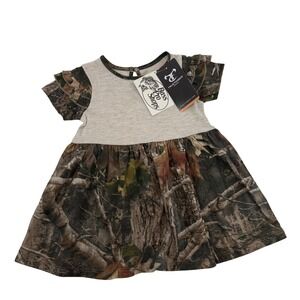 Bass Pro Shops Girls 12M TrueTimber Camo Ruffle Sleeve Dress Oatmeal Heather NEW
